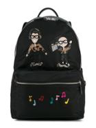 Dolce & Gabbana Patch Embroidered Backpack - Black