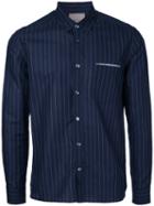Factotum Striped Shirt, Men's, Size: 46, Blue, Cotton/linen/flax