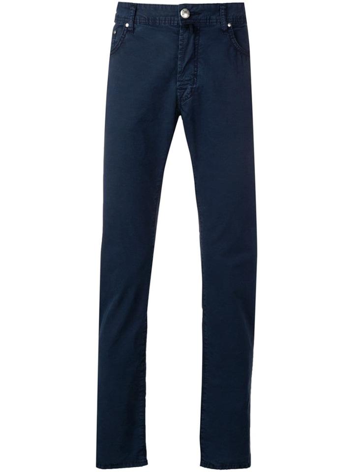 Jacob Cohen High Waist Five Pocket Trousers - Blue