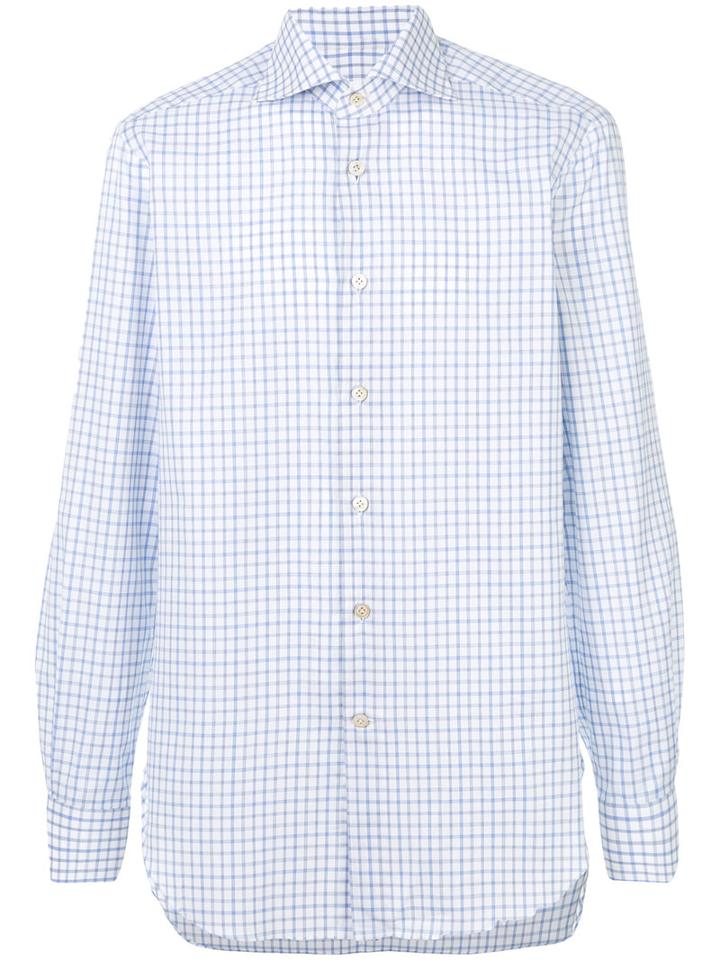 Kiton - Checked Shirt - Men - Cotton - 43, White, Cotton
