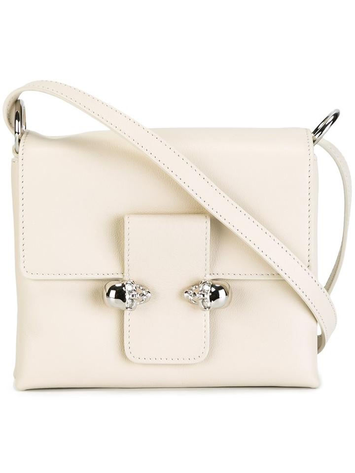 Alexander Mcqueen 'twin Skull' Satchel, Women's, Nude/neutrals