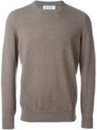 Brunello Cucinelli Cashmere Crew Neck Jumper, Men's, Size: 52, Brown, Cashmere