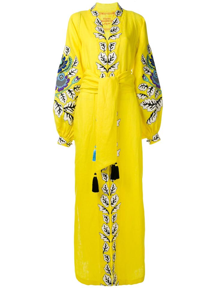 Yuliya Magdych Oversize Embroidered Kaftan - Yellow & Orange