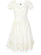 Jean Paul Gaultier Vintage Sheer Insert Flared Dress, Women's, Size: 38, Nude/neutrals
