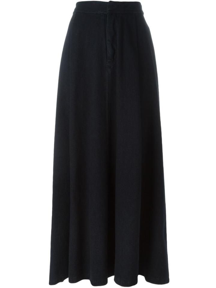 Mm6 Maison Margiela Pleated Wide Leg Trousers, Women's, Size: 40, Blue, Cotton