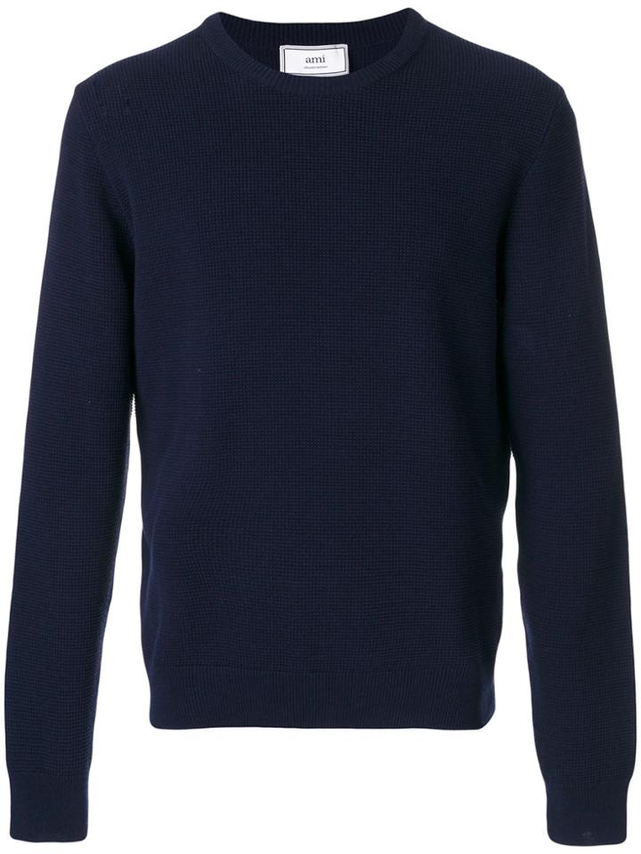 Ami Alexandre Mattiussi Seed Stitch Crewneck Sweater - Blue