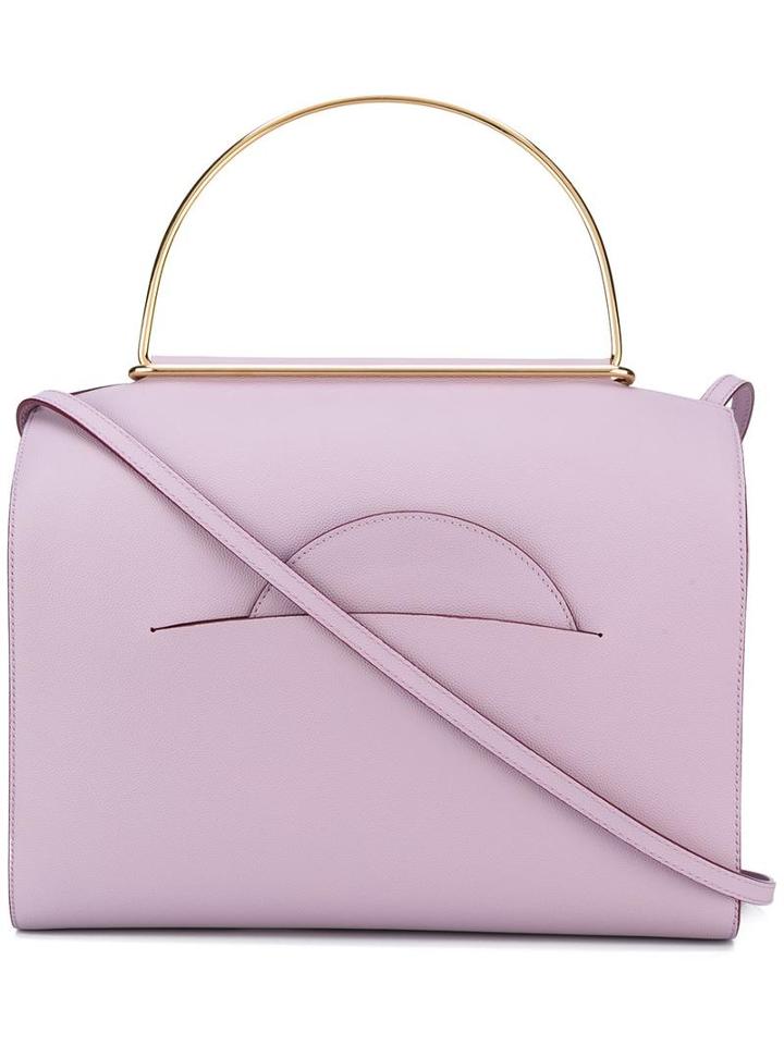 Roksanda Metal Handle Bowling Tote, Women's, Pink/purple, Calf Leather/polyamide/polyurethane/metal