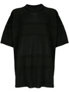 Juun.j Oversized Striped Knit T-shirt - Black