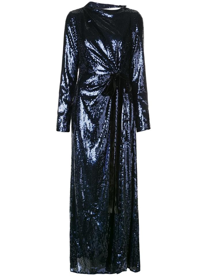 Prabal Gurung Embellished Long-sleeve Maxi Dress - Purple