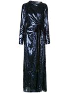 Prabal Gurung Embellished Long-sleeve Maxi Dress - Purple