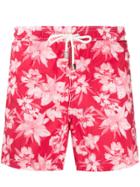 Borrelli Floral Print Swim Shorts - Red