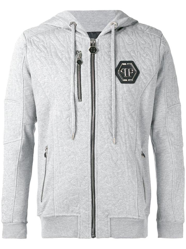 Philipp Plein - Aero Hoodie - Men - Cotton - L, Grey, Cotton