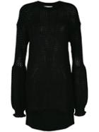 Mcq Alexander Mcqueen - Mesh Knit Dress - Women - Wool - Xs, Black, Wool