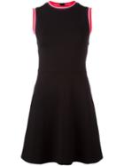 Mcq Alexander Mcqueen Contrast Trim Flared Dress, Women's, Size: Small, Black, Polyamide/spandex/elastane/viscose