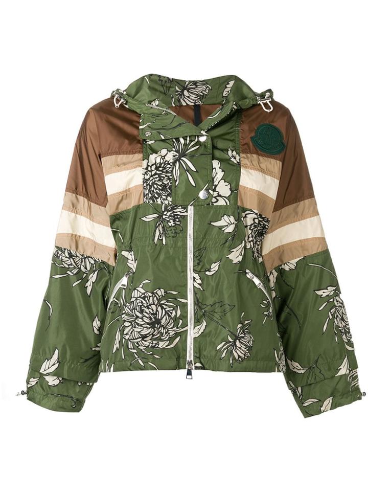 Moncler Floral Print Rain Jacket - Green