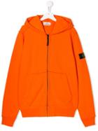 Stone Island Junior Teen Zipped Hoodie - Orange