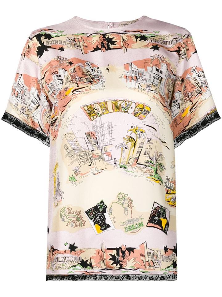 Emilio Pucci Graphic Print T-shirt - Nude & Neutrals