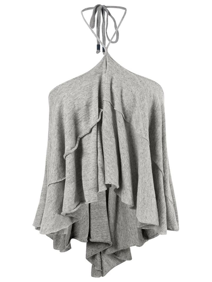 Andrea Bogosian Halter Neck Blouse, Women's, Size: P, Grey, Cotton