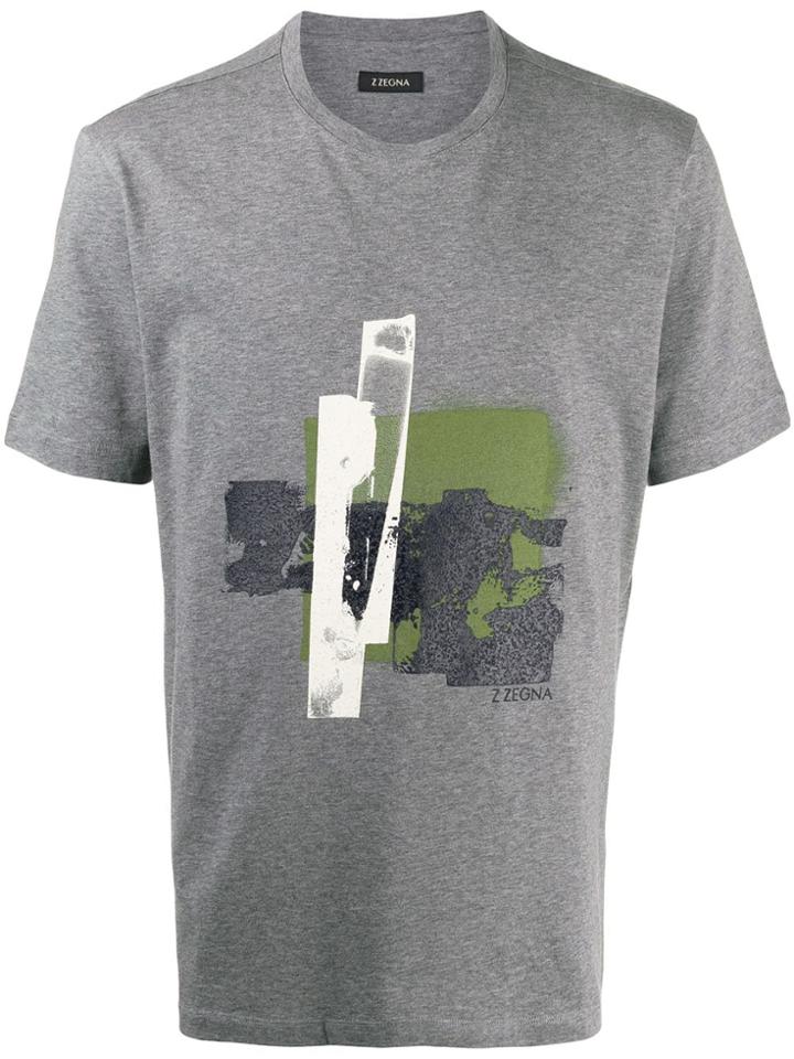 Z Zegna Logo Graphic Print T-shirt - Grey