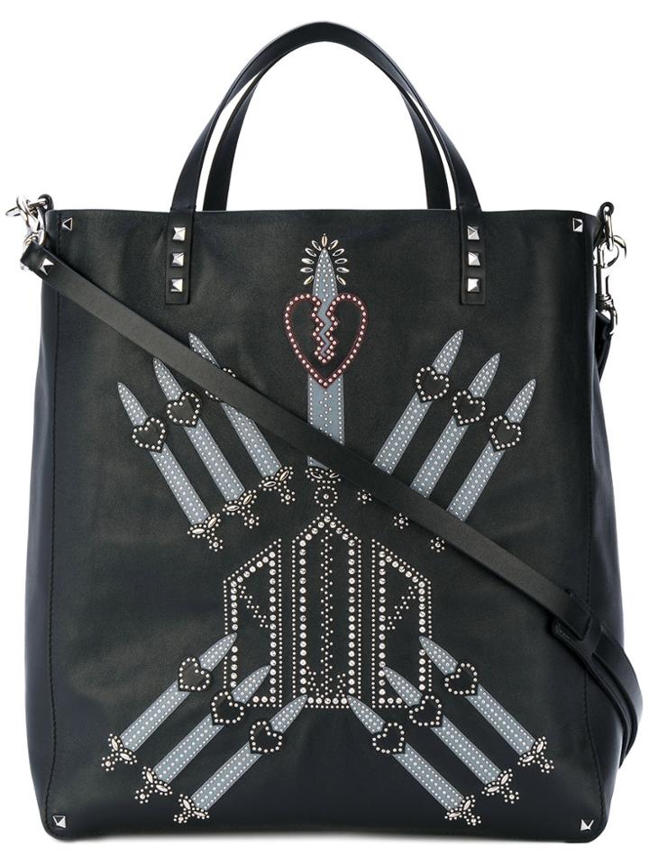 Valentino Valentino Garavani Rockstud Love Blade Tote - Black