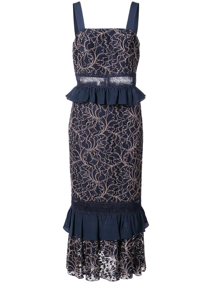 Jay Godfrey Essensa Lace Midi Dress - Blue