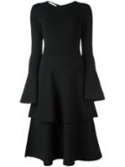 Stella Mccartney Layered Frill Skirt Dress, Women's, Size: 46, Black, Polyester/viscose