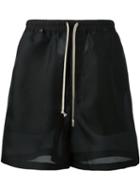 Rick Owens Drawstring Shorts, Men's, Size: 48, Black, Cotton