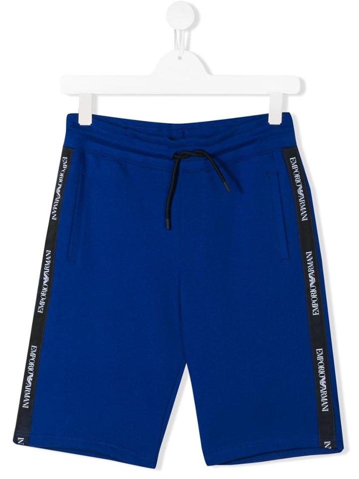Emporio Armani Kids Drawstring Waist Shorts - Blue