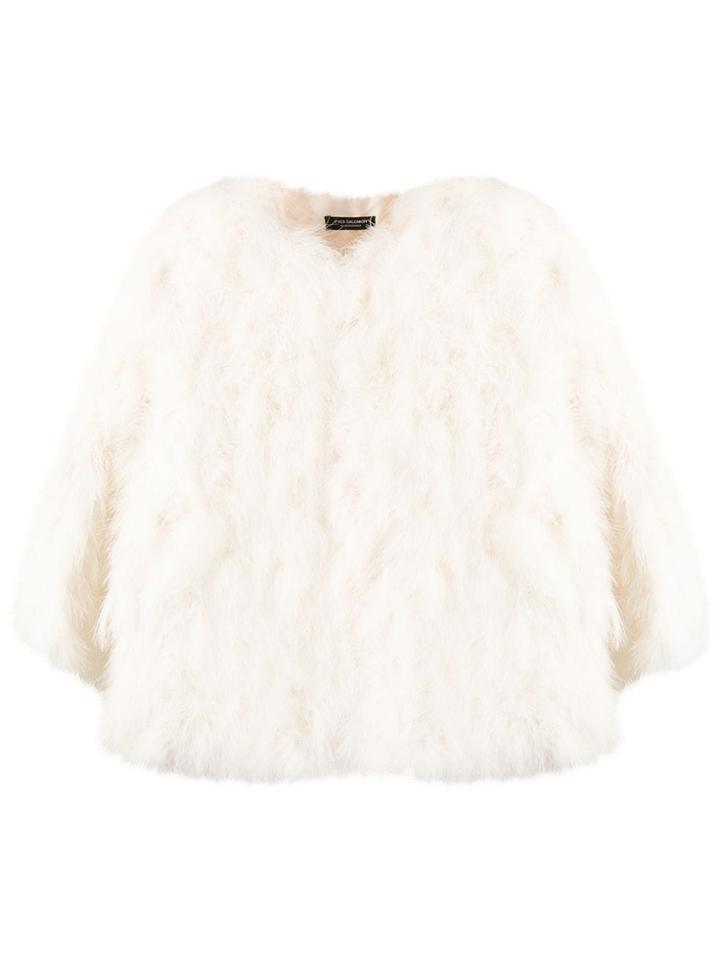 Yves Salomon Shor Feather Jacket - White
