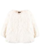 Yves Salomon Shor Feather Jacket - White