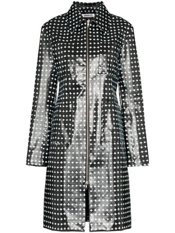 Supriya Lele Cross-print Rubber Coat - Black