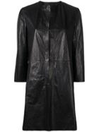 Drome Leather Overcoat - Black
