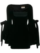 Saint Laurent Oversized Bell-sleeves Fitted Dress - Black