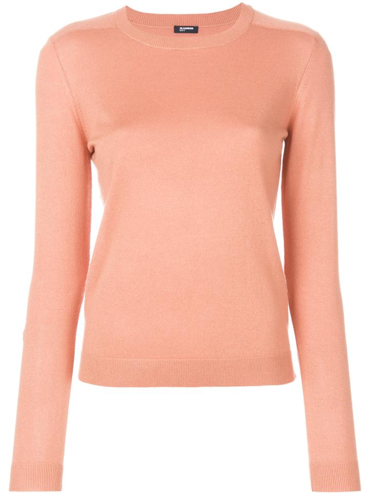 Jil Sander Navy Round Neck Jumper - Pink & Purple