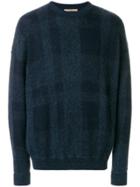 Nuur Checked Crew Neck Sweater - Blue