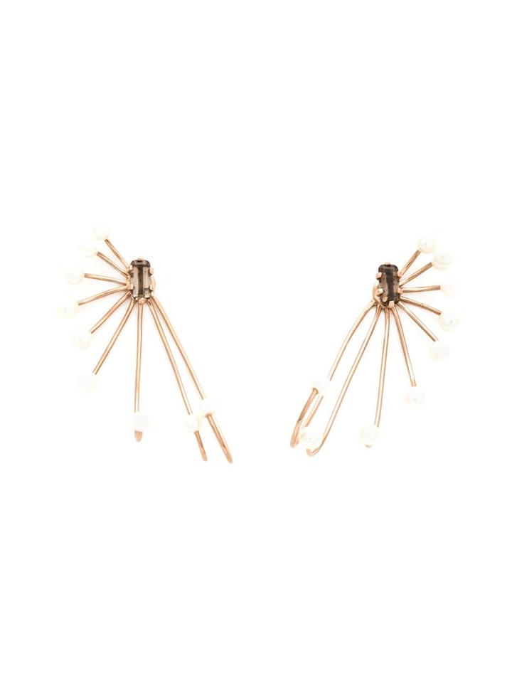 Cornelia Webb Wired Pearl Spider Earrings, Women's, Metallic, Brass/pearls