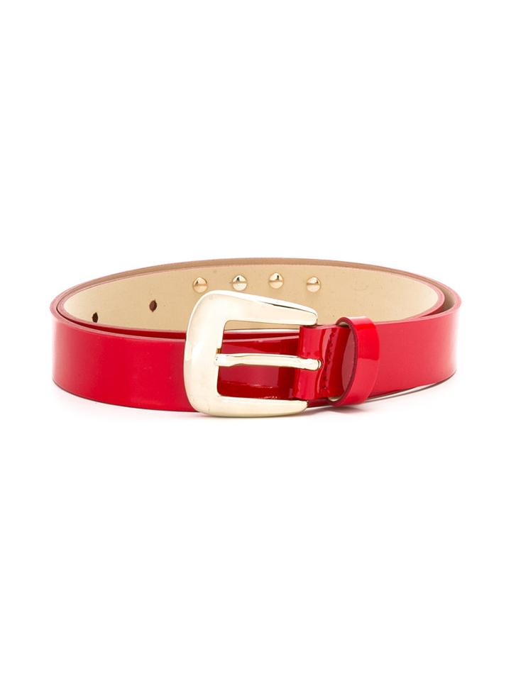 Simonetta - Buckled Belt - Kids - Polyurethane - 80 Cm, Girl's, Red