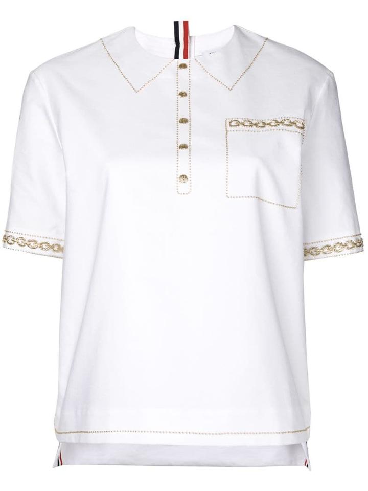 Thom Browne Trompe L'oeil Chain Oversized Tee - White