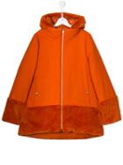 Herno Kids Two Tone Coat - Orange