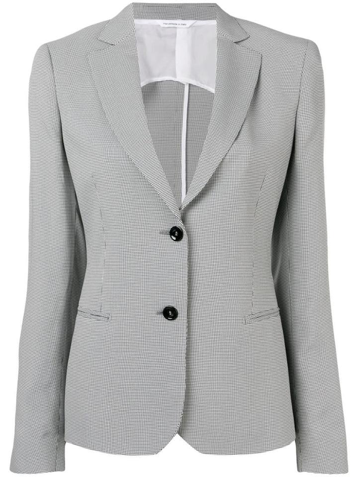 Tonello Houndstooth Fitted Blazer - Black