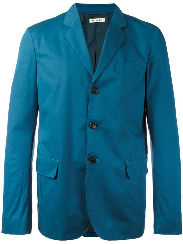 Marni Casual Three Button Blazer - Blue