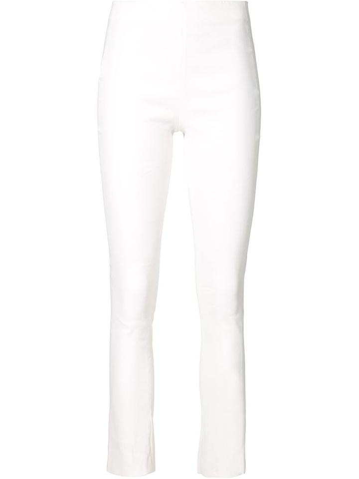 Derek Lam 10 Crosby Cropped Skinny Trousers, Women's, White, Linen/flax/polyester/spandex/elastane