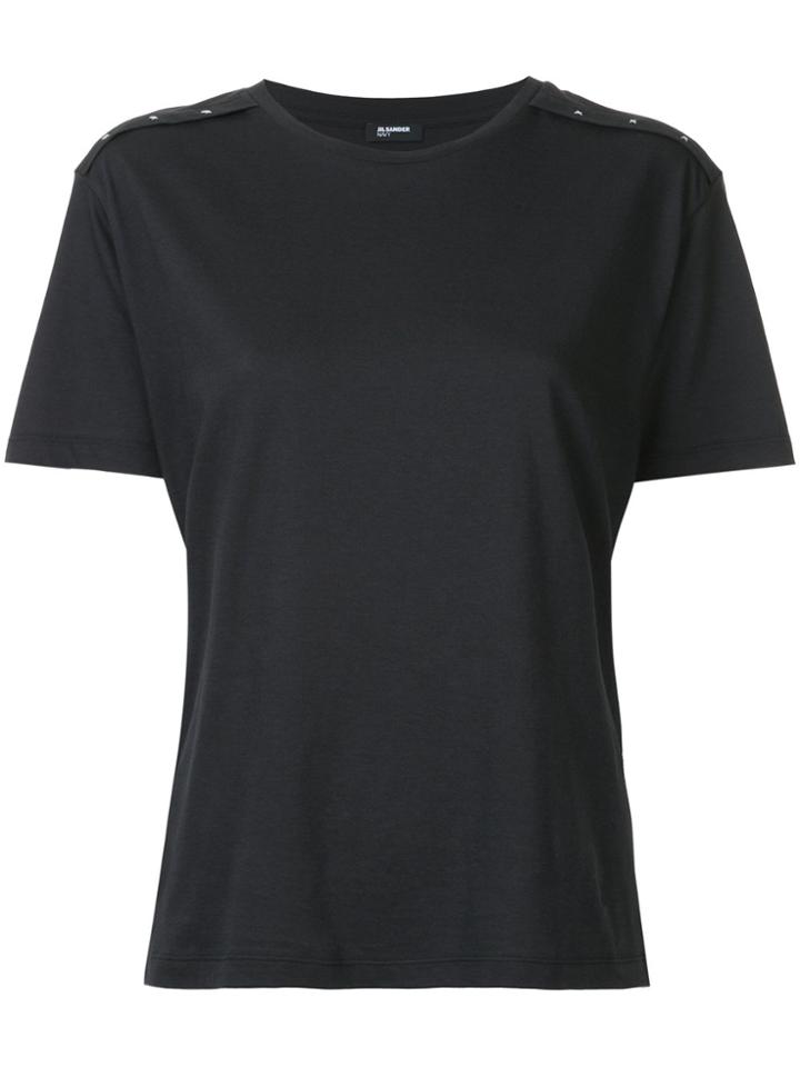 Jil Sander Navy Cross Stitch Shoulder T-shirt - Blue