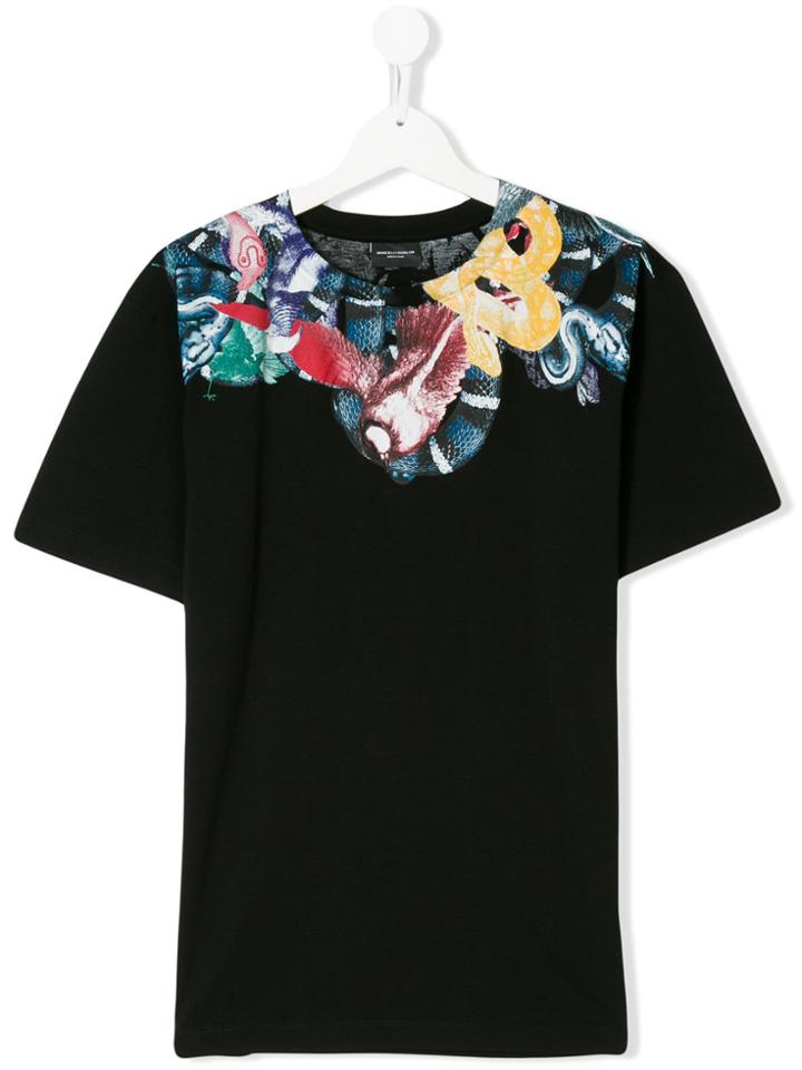 Marcelo Burlon County Of Milan Kids Snakes Print T-shirt - Black