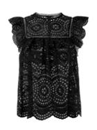 Sleeveless Lace Blouse - Women - Cotton - 3, Black, Cotton, Zimmermann