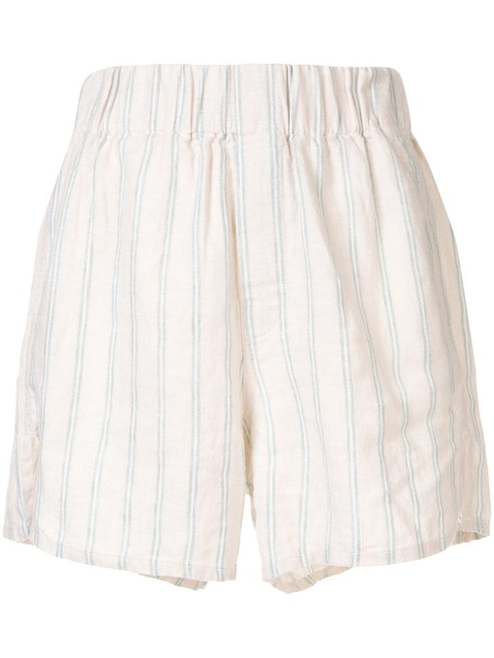 Venroy Striped Summer Shorts - Brown