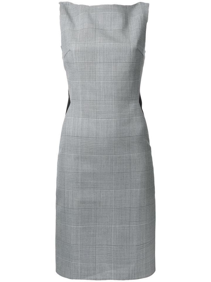 Gareth Pugh Glen Plaid Fitted Dress, Women's, Size: 42, Black, Wool
