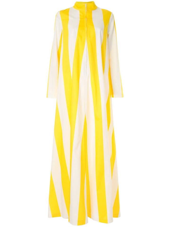 By. Bonnie Young Striped Band Collar Maxi Dress - Yellow