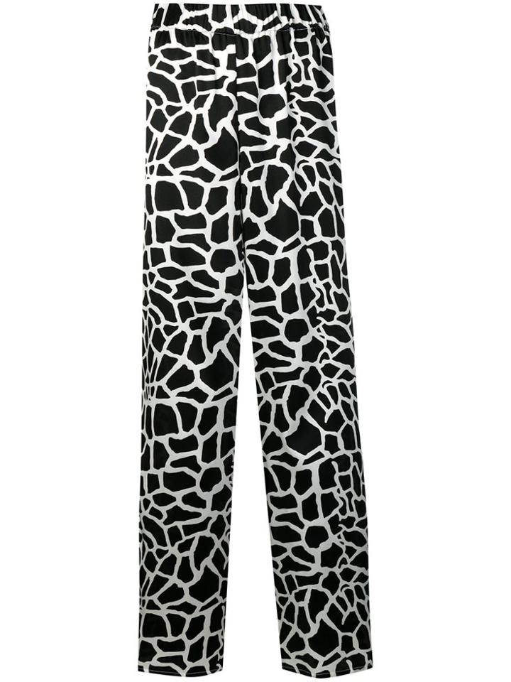 Federica Tosi Patterned Flared Trousers - Black