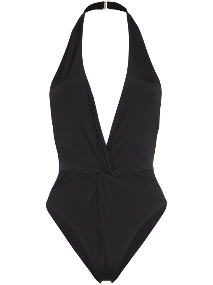 Mara Hoffman Gabriela Twist-front Halterneck Swimsuit - Black